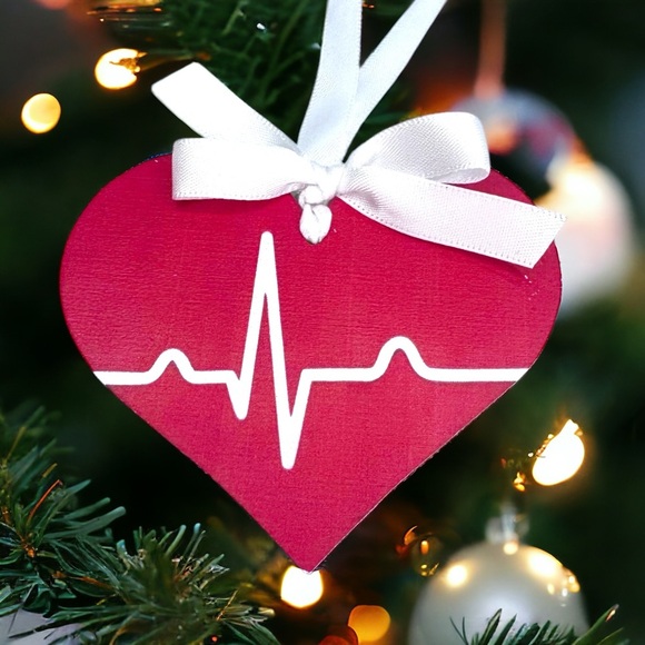Keep the Beat This Christmas: Heartbeat Ornament Delight! New Holiday Ornament - Picture 3 of 6